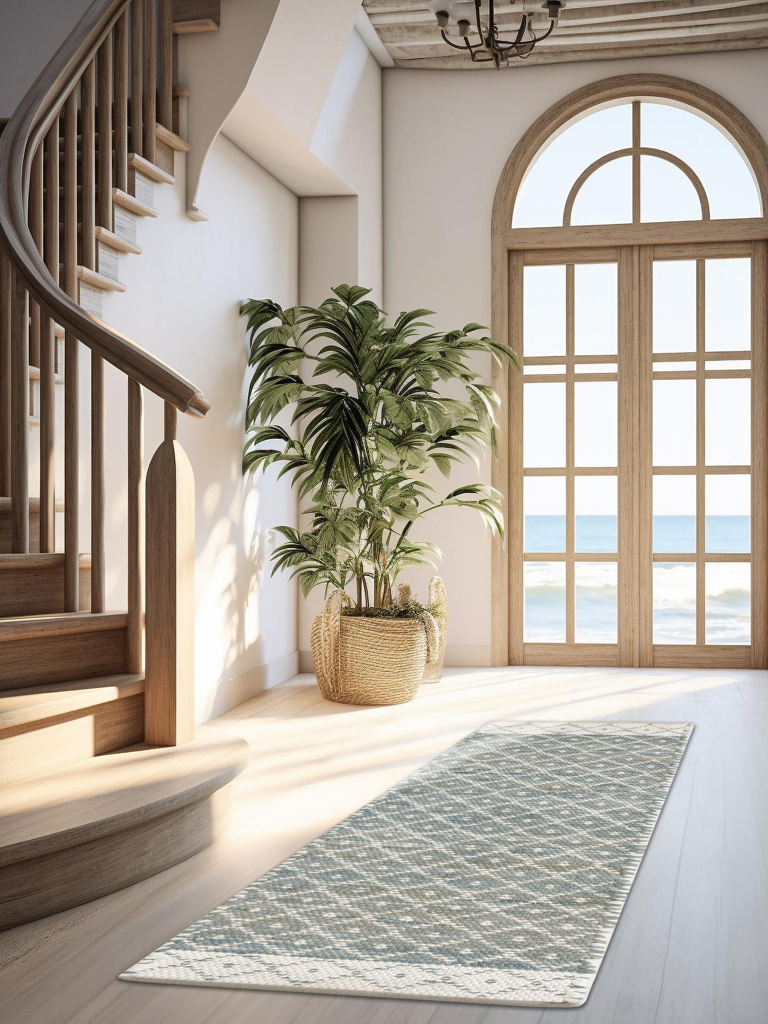 Gray 2' 2 x 8' Chindi Trellis Runner Area Rug Natural Eco-Friendly Cotton Geometric Pattern Carpet for Living Dining Room Office Bedrooms for Sale at Rug Engine