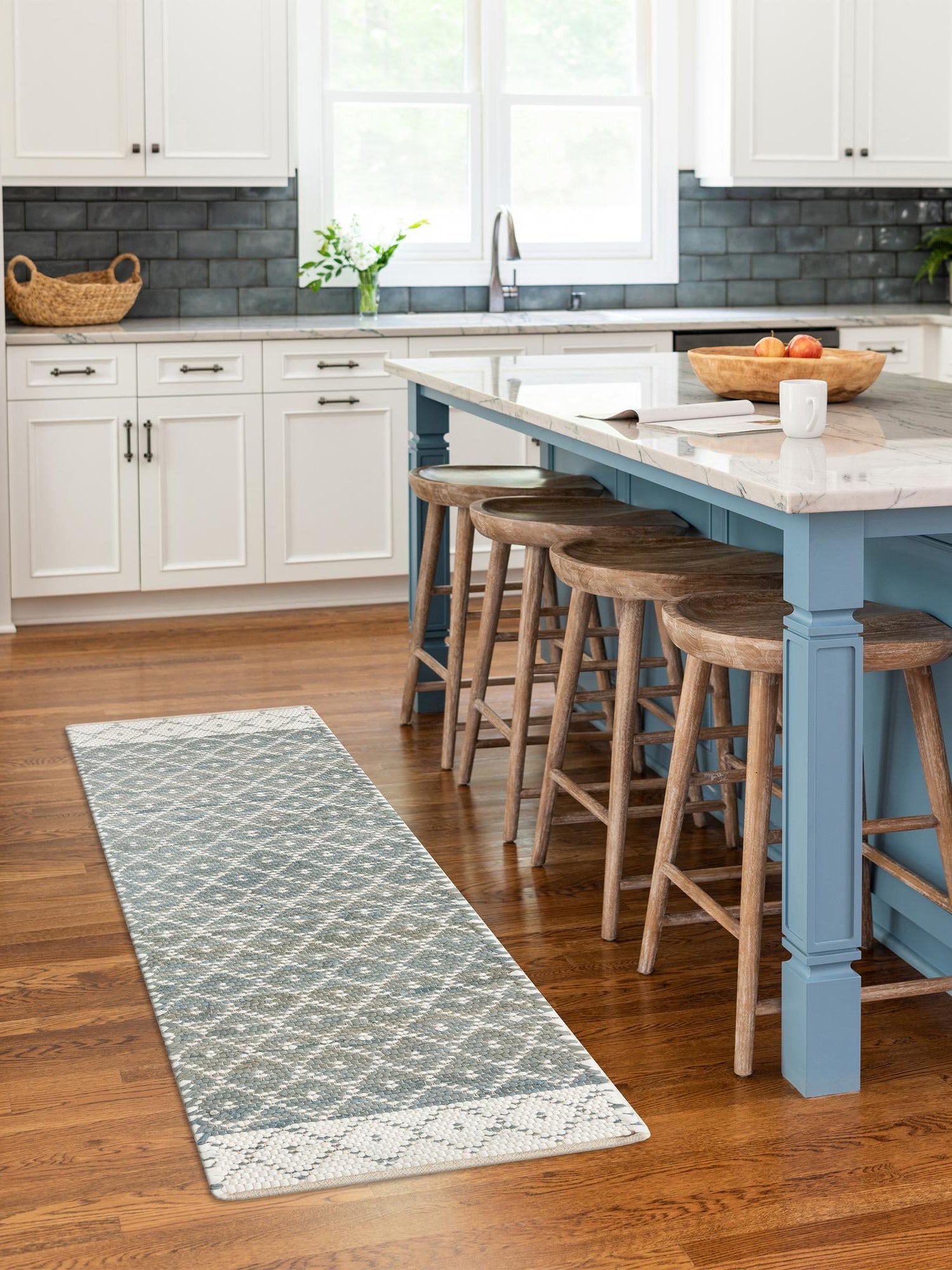 Gray 2' 7 x 10' Chindi Trellis Runner Area Rug Natural Eco-Friendly Cotton Geometric Pattern Carpet for Living Dining Room Office Bedrooms for Sale at Rug Engine