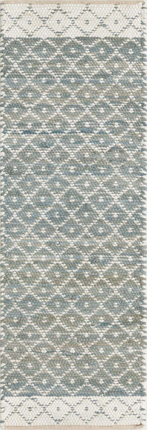 Gray 2' 2 x 6' 1 Chindi Trellis Runner Area Rug Natural Eco-Friendly Cotton Geometric Pattern Carpet for Living Dining Room Office Bedrooms for Sale at Rug Engine