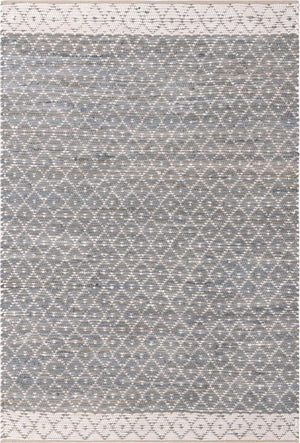 Gray 6' 1 x 9' Chindi Trellis Rectangle Area Rug Natural Eco-Friendly Cotton Geometric Pattern Carpet for Living Dining Room Office Bedrooms for Sale at Rug Engine
