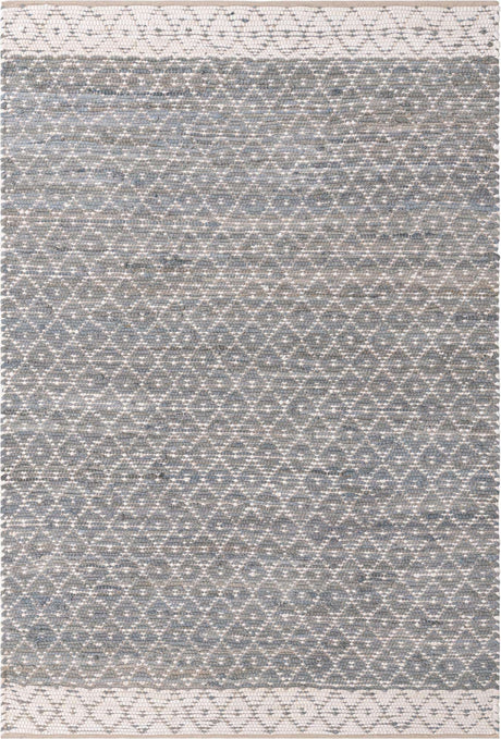 Gray 6' 1 x 9' Chindi Trellis Rectangle Area Rug Natural Eco-Friendly Cotton Geometric Pattern Carpet for Living Dining Room Office Bedrooms for Sale at Rug Engine
