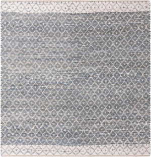 Gray 8' x 8' Chindi Trellis Square Area Rug Natural Eco-Friendly Cotton Geometric Pattern Carpet for Living Dining Room Office Bedrooms for Sale at Rug Engine