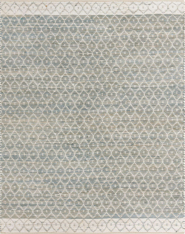 Gray 8' x 10' Chindi Trellis Rectangle Area Rug Natural Eco-Friendly Cotton Geometric Pattern Carpet for Living Dining Room Office Bedrooms for Sale at Rug Engine