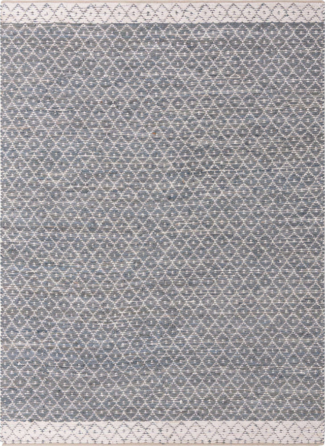 Gray 9' x 12' Chindi Trellis Rectangle Area Rug Natural Eco-Friendly Cotton Geometric Pattern Carpet for Living Dining Room Office Bedrooms for Sale at Rug Engine