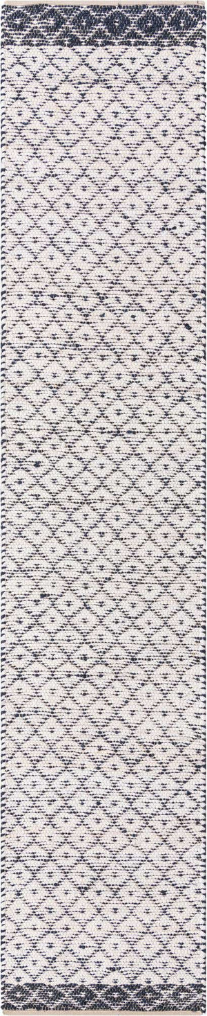 Ivory 2' 7 x 13' 1 Chindi Trellis Runner Area Rug Natural Eco-Friendly Cotton Geometric Pattern Carpet for Living Dining Room Office Bedrooms for Sale at Rug Engine