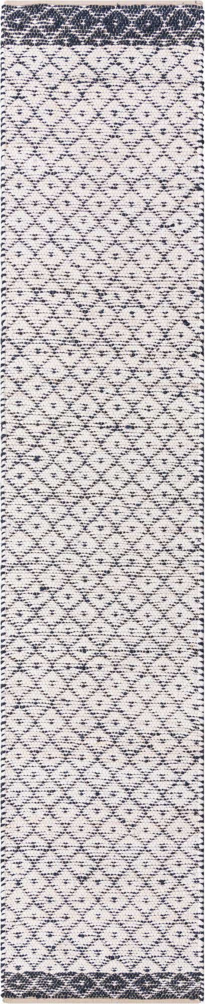 Ivory 2' 7 x 13' 1 Chindi Trellis Runner Area Rug Natural Eco-Friendly Cotton Geometric Pattern Carpet for Living Dining Room Office Bedrooms for Sale at Rug Engine