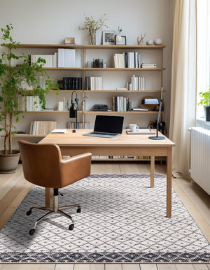 Ivory 5' 1 x 8' Chindi Trellis Rectangle Area Rug Natural Eco-Friendly Cotton Geometric Pattern Carpet for Living Dining Room Office Bedrooms for Sale at Rug Engine