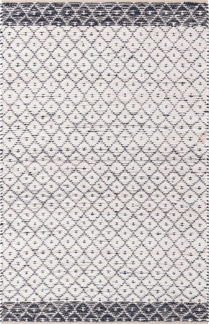 Ivory 5' 1 x 8' Chindi Trellis Rectangle Area Rug Natural Eco-Friendly Cotton Geometric Pattern Carpet for Living Dining Room Office Bedrooms for Sale at Rug Engine