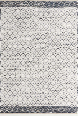 Ivory 6' 1 x 9' Chindi Trellis Rectangle Area Rug Natural Eco-Friendly Cotton Geometric Pattern Carpet for Living Dining Room Office Bedrooms for Sale at Rug Engine