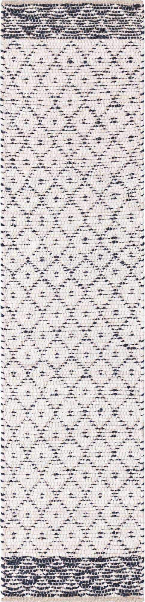 Ivory 2' 2 x 8' Chindi Trellis Runner Area Rug Natural Eco-Friendly Cotton Geometric Pattern Carpet for Living Dining Room Office Bedrooms for Sale at Rug Engine
