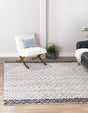 Ivory 10' x 10' Chindi Trellis Square Area Rug Natural Eco-Friendly Cotton Geometric Pattern Carpet for Living Dining Room Office Bedrooms for Sale at Rug Engine