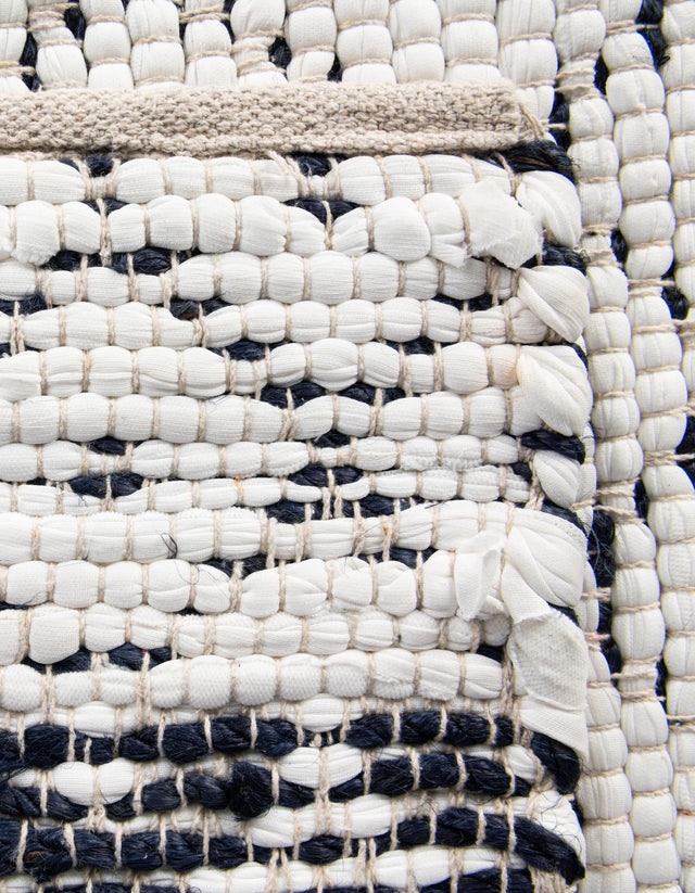 Ivory 10' x 10' Chindi Trellis Square Area Rug Natural Eco-Friendly Cotton Geometric Pattern Carpet for Living Dining Room Office Bedrooms for Sale at Rug Engine