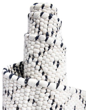 Ivory 10' x 10' Chindi Trellis Square Area Rug Natural Eco-Friendly Cotton Geometric Pattern Carpet for Living Dining Room Office Bedrooms for Sale at Rug Engine