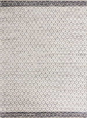 Ivory 9' x 12' Chindi Trellis Rectangle Area Rug Natural Eco-Friendly Cotton Geometric Pattern Carpet for Living Dining Room Office Bedrooms for Sale at Rug Engine