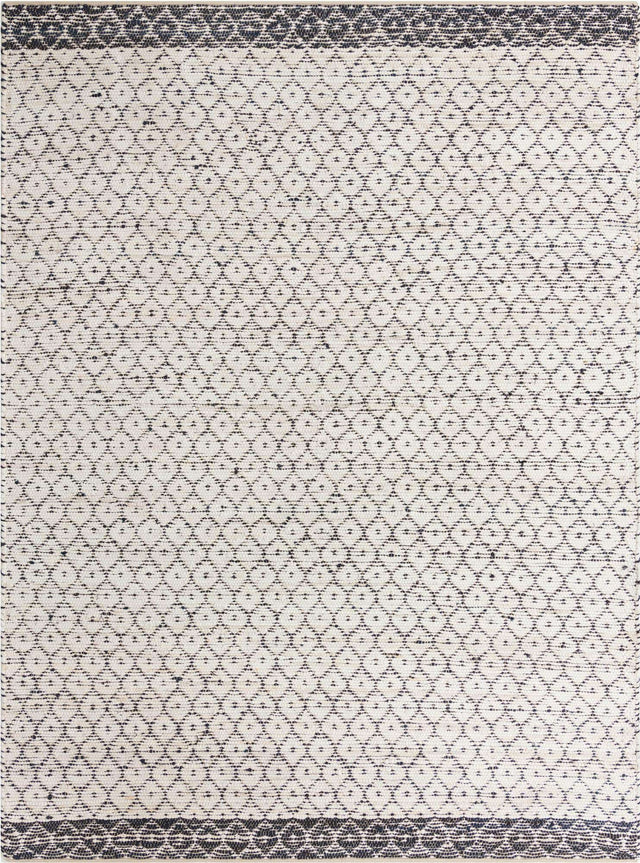 Ivory 9' x 12' Chindi Trellis Rectangle Area Rug Natural Eco-Friendly Cotton Geometric Pattern Carpet for Living Dining Room Office Bedrooms for Sale at Rug Engine