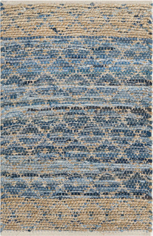 Denim blue 2' x 3' 1 Chindi Trellis Rectangle Area Rug Natural Eco-Friendly Cotton Geometric Pattern Carpet for Living Dining Room Office Bedrooms for Sale at Rug Engine