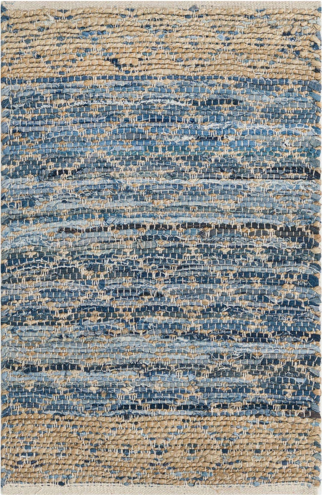 Denim blue 2' x 3' 1 Chindi Trellis Rectangle Area Rug Natural Eco-Friendly Cotton Geometric Pattern Carpet for Living Dining Room Office Bedrooms for Sale at Rug Engine