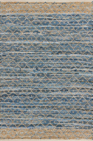 Denim blue 4' 1 x 6' 1 Chindi Trellis Rectangle Area Rug Natural Eco-Friendly Cotton Geometric Pattern Carpet for Living Dining Room Office Bedrooms for Sale at Rug Engine