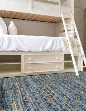 Denim blue 9' x 12' Chindi Trellis Rectangle Area Rug Natural Eco-Friendly Cotton Geometric Pattern Carpet for Living Dining Room Office Bedrooms for Sale at Rug Engine