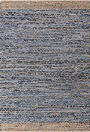 Denim blue 6' 1 x 9' Chindi Trellis Rectangle Area Rug Natural Eco-Friendly Cotton Geometric Pattern Carpet for Living Dining Room Office Bedrooms for Sale at Rug Engine