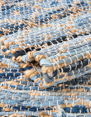 Denim blue 10' x 10' Chindi Trellis Square Area Rug Natural Eco-Friendly Cotton Geometric Pattern Carpet for Living Dining Room Office Bedrooms for Sale at Rug Engine
