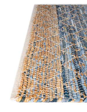 Denim blue 10' x 10' Chindi Trellis Square Area Rug Natural Eco-Friendly Cotton Geometric Pattern Carpet for Living Dining Room Office Bedrooms for Sale at Rug Engine