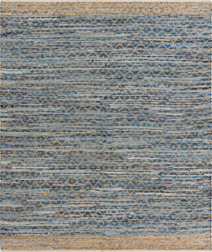 Denim blue 8' x 10' Chindi Trellis Rectangle Area Rug Natural Eco-Friendly Cotton Geometric Pattern Carpet for Living Dining Room Office Bedrooms for Sale at Rug Engine