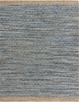 Denim blue 9' x 12' Chindi Trellis Rectangle Area Rug Natural Eco-Friendly Cotton Geometric Pattern Carpet for Living Dining Room Office Bedrooms for Sale at Rug Engine