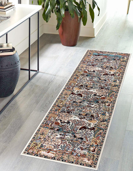 Ivory 2' 11 x 13' 1 Narenj Runner Area Rug 85% Polypropylene & 15% Polyester Traditional Classic Carpet for Living, Dining, Bedrooms, Office for Sale at Rug Engine