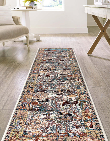 Ivory 2' 11 x 13' 1 Narenj Runner Area Rug 85% Polypropylene & 15% Polyester Traditional Classic Carpet for Living, Dining, Bedrooms, Office for Sale at Rug Engine