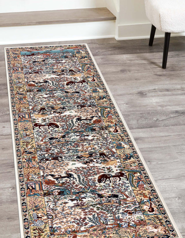 Ivory 2' 11 x 13' 1 Narenj Runner Area Rug 85% Polypropylene & 15% Polyester Traditional Classic Carpet for Living, Dining, Bedrooms, Office for Sale at Rug Engine