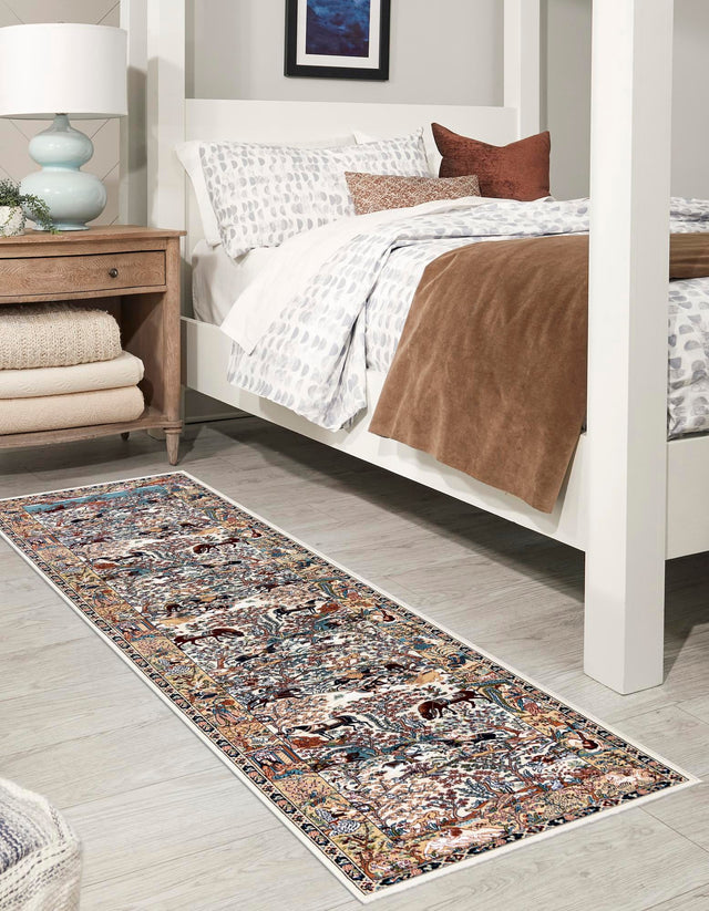Ivory 2' 11 x 13' 1 Narenj Runner Area Rug 85% Polypropylene & 15% Polyester Traditional Classic Carpet for Living, Dining, Bedrooms, Office for Sale at Rug Engine