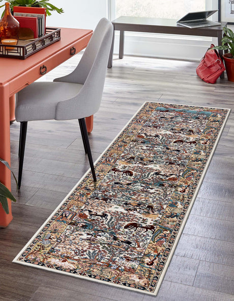 Ivory 2' 11 x 13' 1 Narenj Runner Area Rug 85% Polypropylene & 15% Polyester Traditional Classic Carpet for Living, Dining, Bedrooms, Office for Sale at Rug Engine