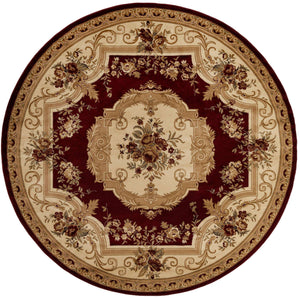Red 10' x 10' Versailles Round Area Rug