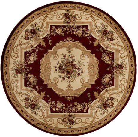 Red 10' x 10' Versailles Round Area Rug