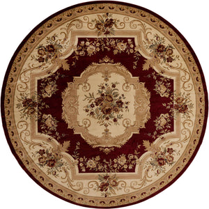 Red 13' 1 x 13' 1 Versailles Round Area Rug