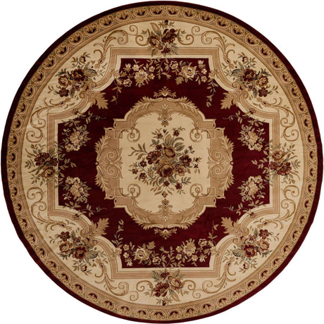 Red 13' 1 x 13' 1 Versailles Round Area Rug