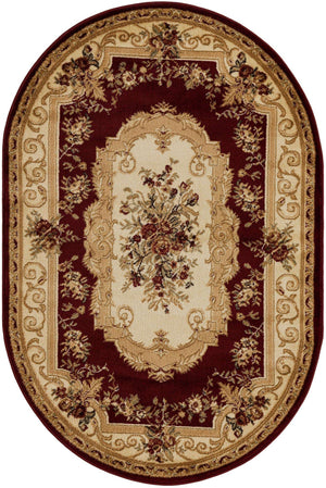 Red 4' 1 x 6' 1 Versailles Oval Area Rug