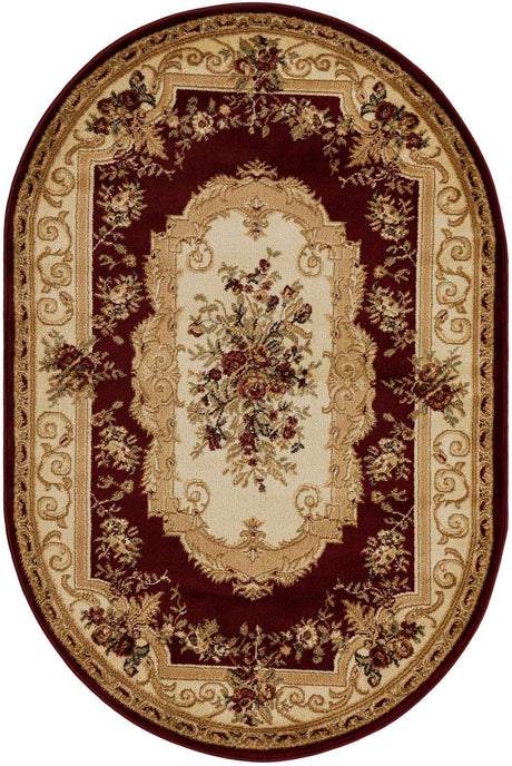 Red 4' 1 x 6' 1 Versailles Oval Area Rug