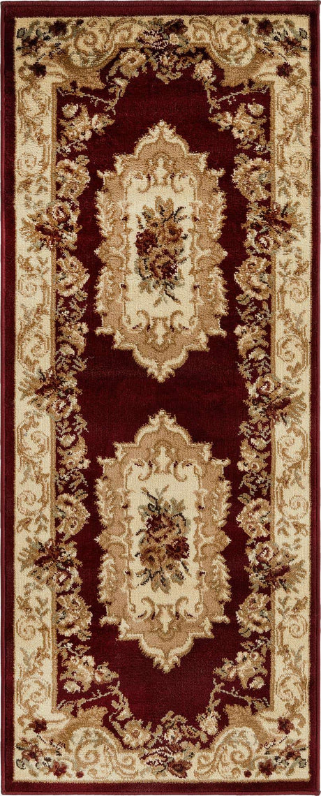 Red 2' x 5' 3 Versailles Runner Area Rug