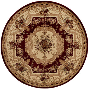 Red 7' 1 x 7' 1 Versailles Round Area Rug
