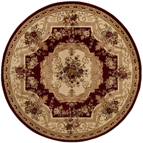 Red 7' 1 x 7' 1 Versailles Round Area Rug