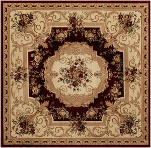 Red 7' 1 x 7' 1 Versailles Square Area Rug