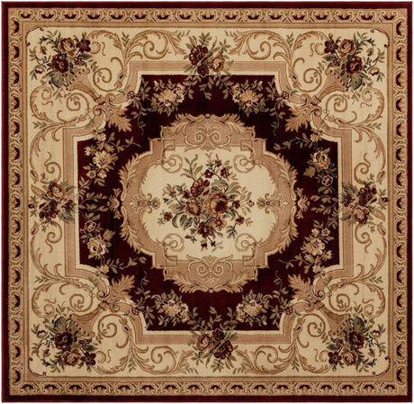 Red 7' 1 x 7' 1 Versailles Square Area Rug