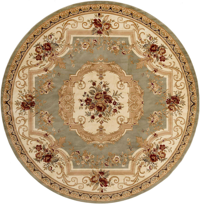 Green 10' x 10' Versailles Round Area Rug