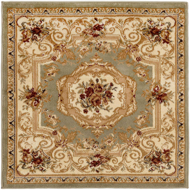 Green 3' 1 x 3' 1 Versailles Square Area Rug