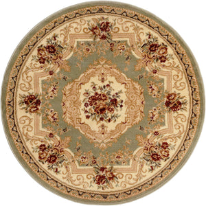Green 4' 1 x 4' 1 Versailles Round Area Rug