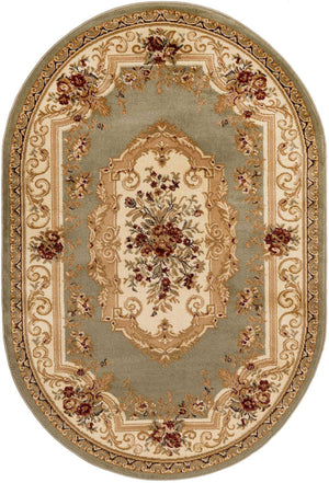 Green 4' 1 x 6' 1 Versailles Oval Area Rug