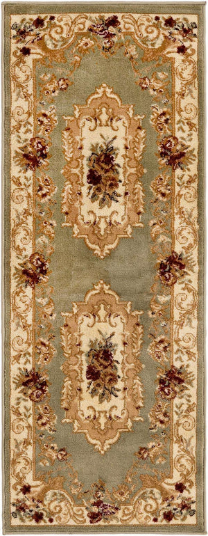 Green 2' x 5' 3 Versailles Runner Area Rug