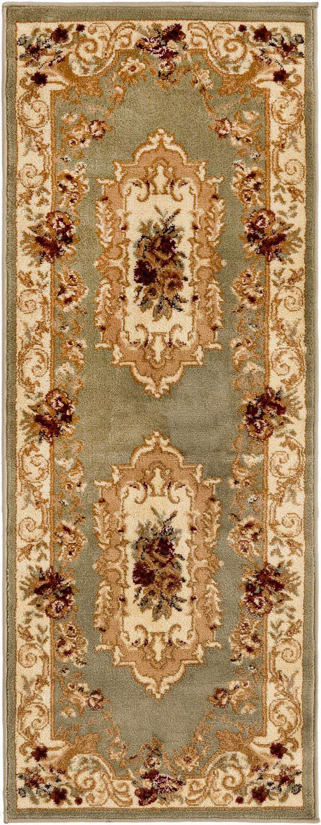 Green 2' x 5' 3 Versailles Runner Area Rug